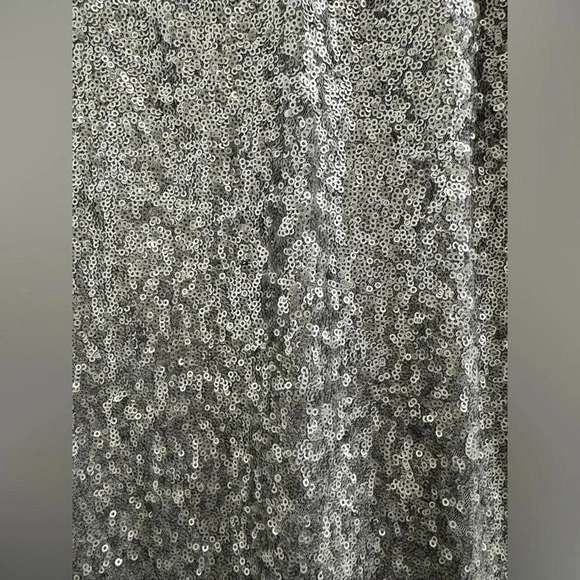 Maurices black with silver sequin elastic band skirt with slit in back - Picture 4 of 9